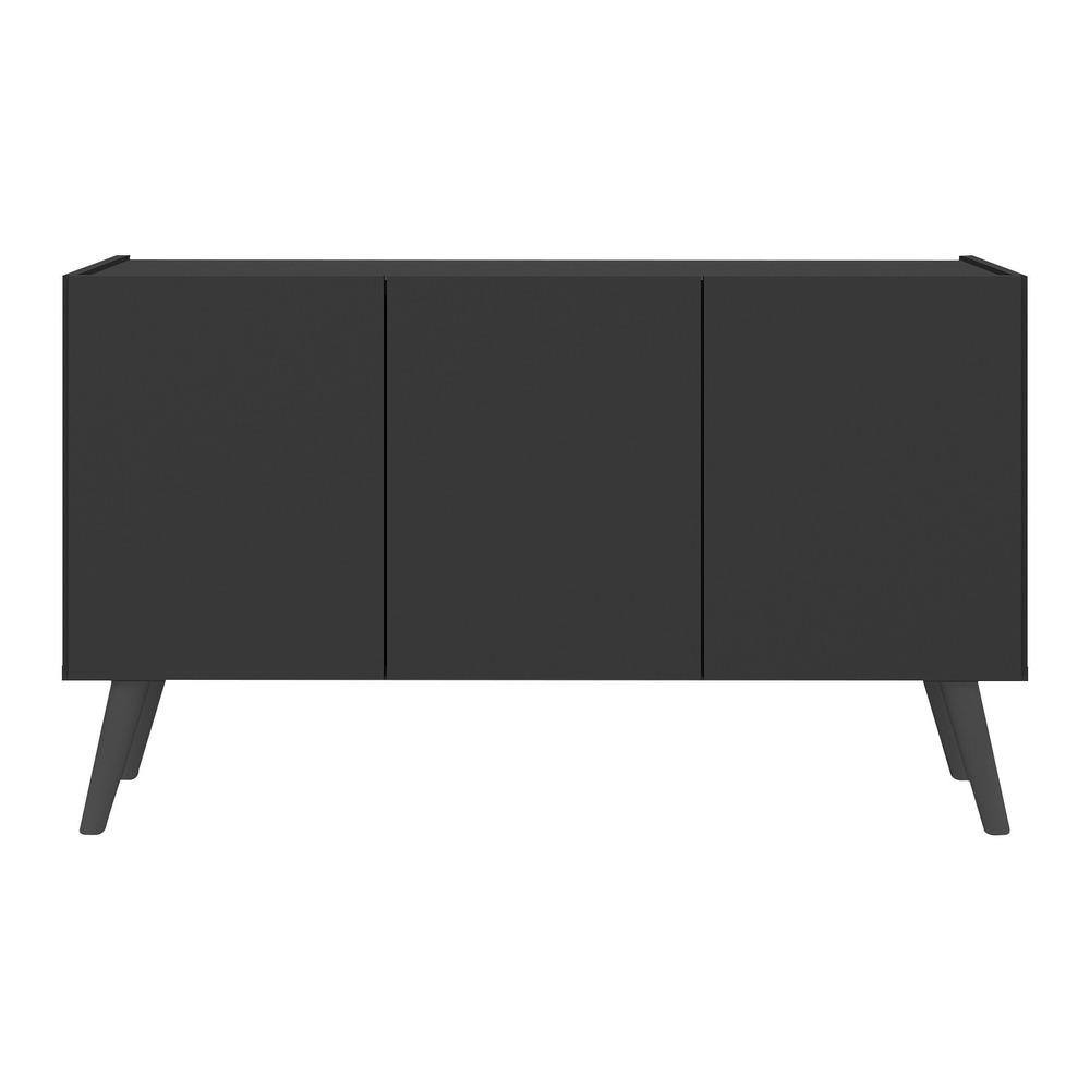 Rack Retrô para TV até 32 Polegadas com 3 Portas Multimóveis MP1067 Preto