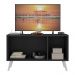 Rack Retrô para TV até 32 Polegadas com 3 Portas Multimóveis MP1067 Preto/Branco