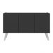 Rack Retrô para TV até 32 Polegadas com 3 Portas Multimóveis MP1067 Preto/Branco