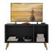 Rack Retrô para TV até 32 Polegadas com 3 Portas Multimóveis MP1067 Preto/Natural