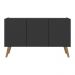 Rack Retrô para TV até 32 Polegadas com 3 Portas Multimóveis MP1067 Preto/Natural