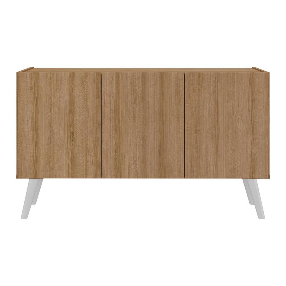 Rack Retrô para TV até 32 Polegadas com 3 Portas Multimóveis MP1067 Rustic/Branco