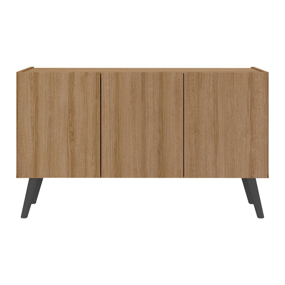 Rack Retrô para TV até 32 Polegadas com 3 Portas Multimóveis MP1067 Rustic/Preto