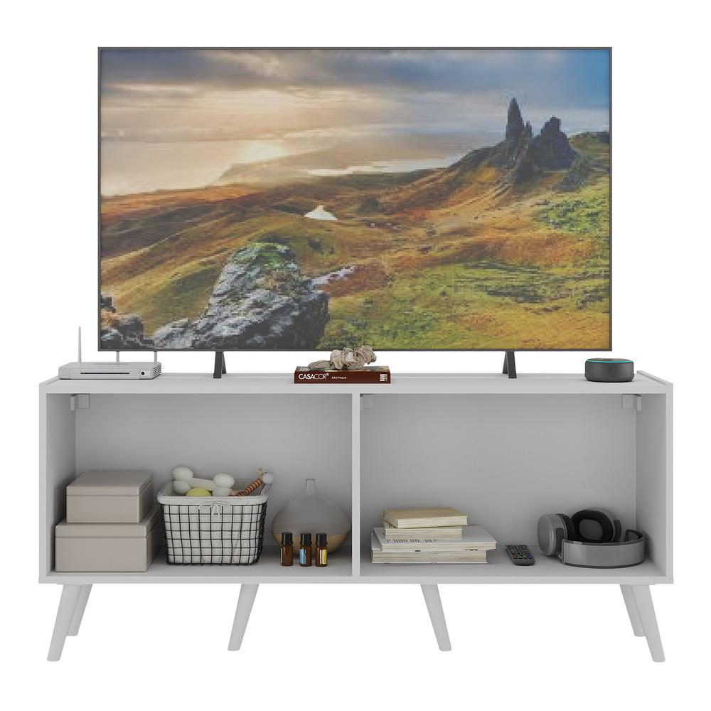 Rack Retrô para TV até 50 Polegadas com 4 Portas Multimóveis MP1071 Branco
