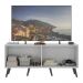 Rack Retrô para TV até 50 Polegadas com 4 Portas Multimóveis MP1071 Branco/Preto