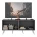 Rack Retrô para TV até 50 Polegadas com 4 Portas Multimóveis MP1071 Grafite/Branco