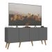 Rack Retrô para TV até 50 Polegadas com 4 Portas Multimóveis MP1071 Grafite/Natural
