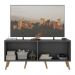 Rack Retrô para TV até 50 Polegadas com 4 Portas Multimóveis MP1071 Grafite/Natural