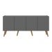 Rack Retrô para TV até 50 Polegadas com 4 Portas Multimóveis MP1071 Grafite/Natural