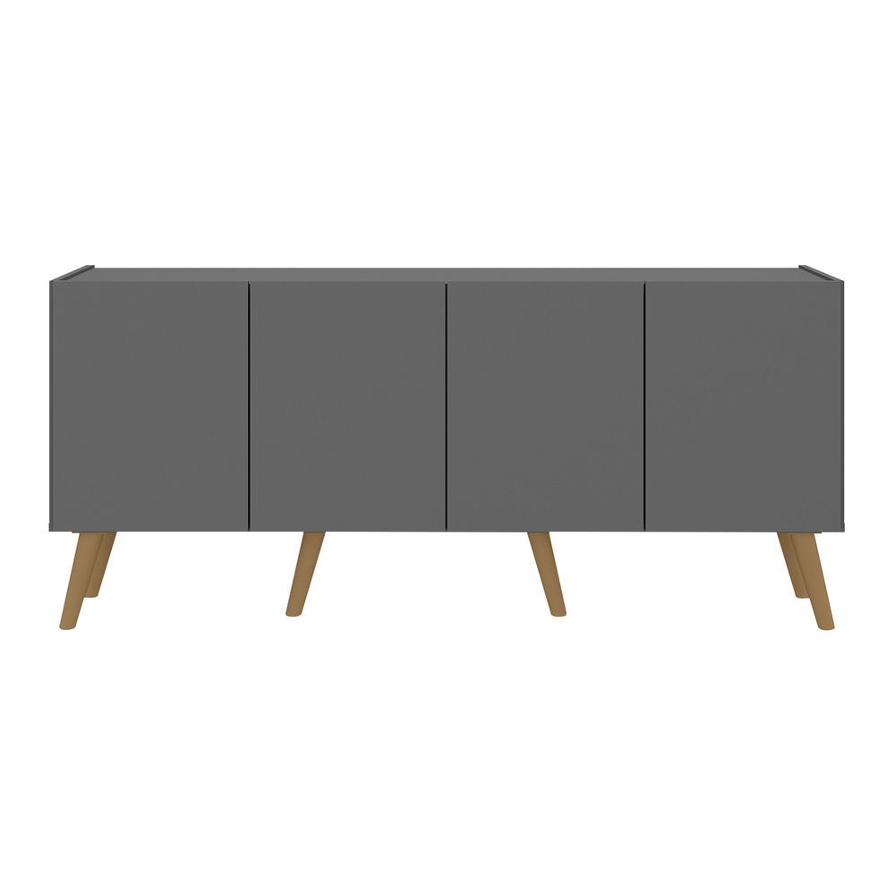 Rack Retrô para TV até 50 Polegadas com 4 Portas Multimóveis MP1071 Grafite/Natural