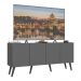 Rack Retrô para TV até 50 Polegadas com 4 Portas Multimóveis MP1071 Grafite/Preto
