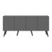 Rack Retrô para TV até 50 Polegadas com 4 Portas Multimóveis MP1071 Grafite/Preto