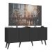 Rack Retrô para TV até 50 Polegadas com 4 Portas Multimóveis MP1071 Preto
