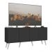 Rack Retrô para TV até 50 Polegadas com 4 Portas Multimóveis MP1071 Preto/Branco