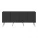 Rack Retrô para TV até 50 Polegadas com 4 Portas Multimóveis MP1071 Preto/Branco