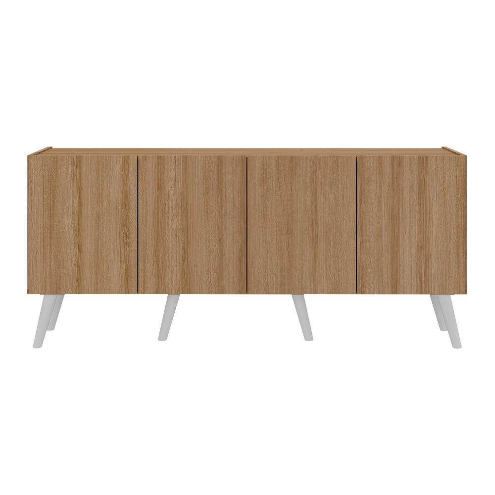 Rack Retrô para TV até 50 Polegadas com 4 Portas Multimóveis MP1071 Rustic/Branco