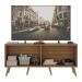 Rack Retrô para TV até 50 Polegadas com 4 Portas Multimóveis MP1071 Rustic/Natural