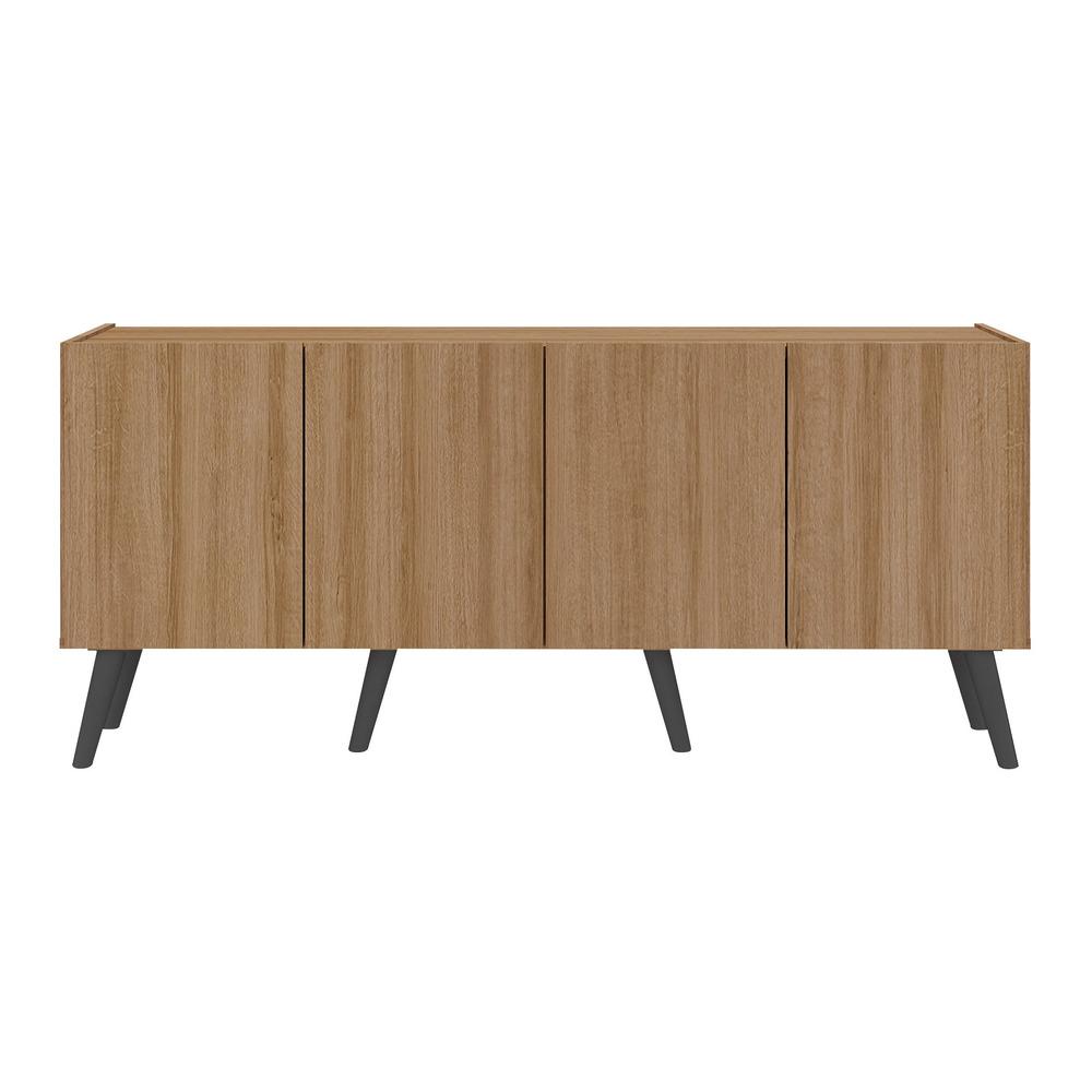 Rack Retrô para TV até 50 Polegadas com 4 Portas Multimóveis MP1071 Rustic/Preto