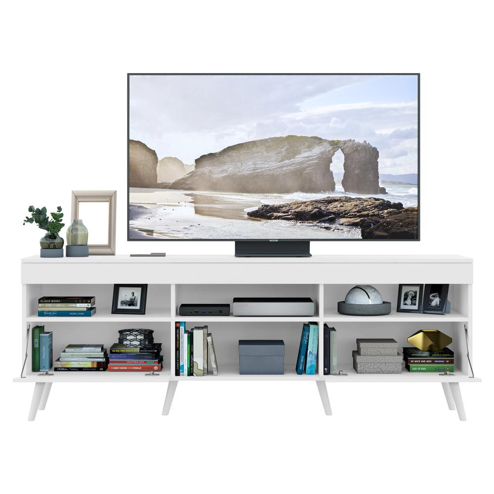 Rack Retrô para TV até 65" Multimóveis Paris FG3327 com 2 Portas Branco