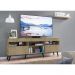 Rack Retrô para TV até 65" Multimóveis Paris FG3327 com 2 Portas Rustic/Preto