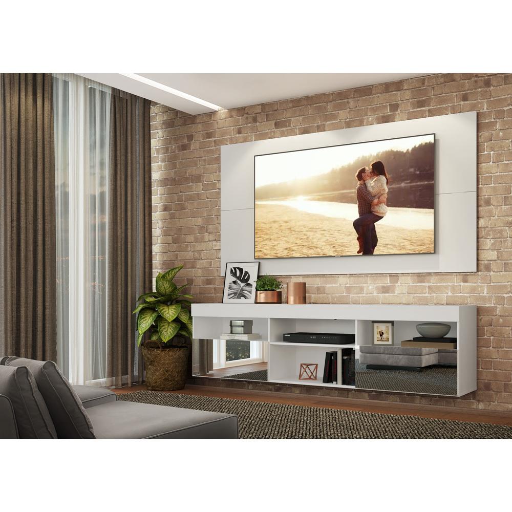 Rack Suspenso com Espelho e Painel para TV até 65" Multimóveis Flórida FG3322 Branco