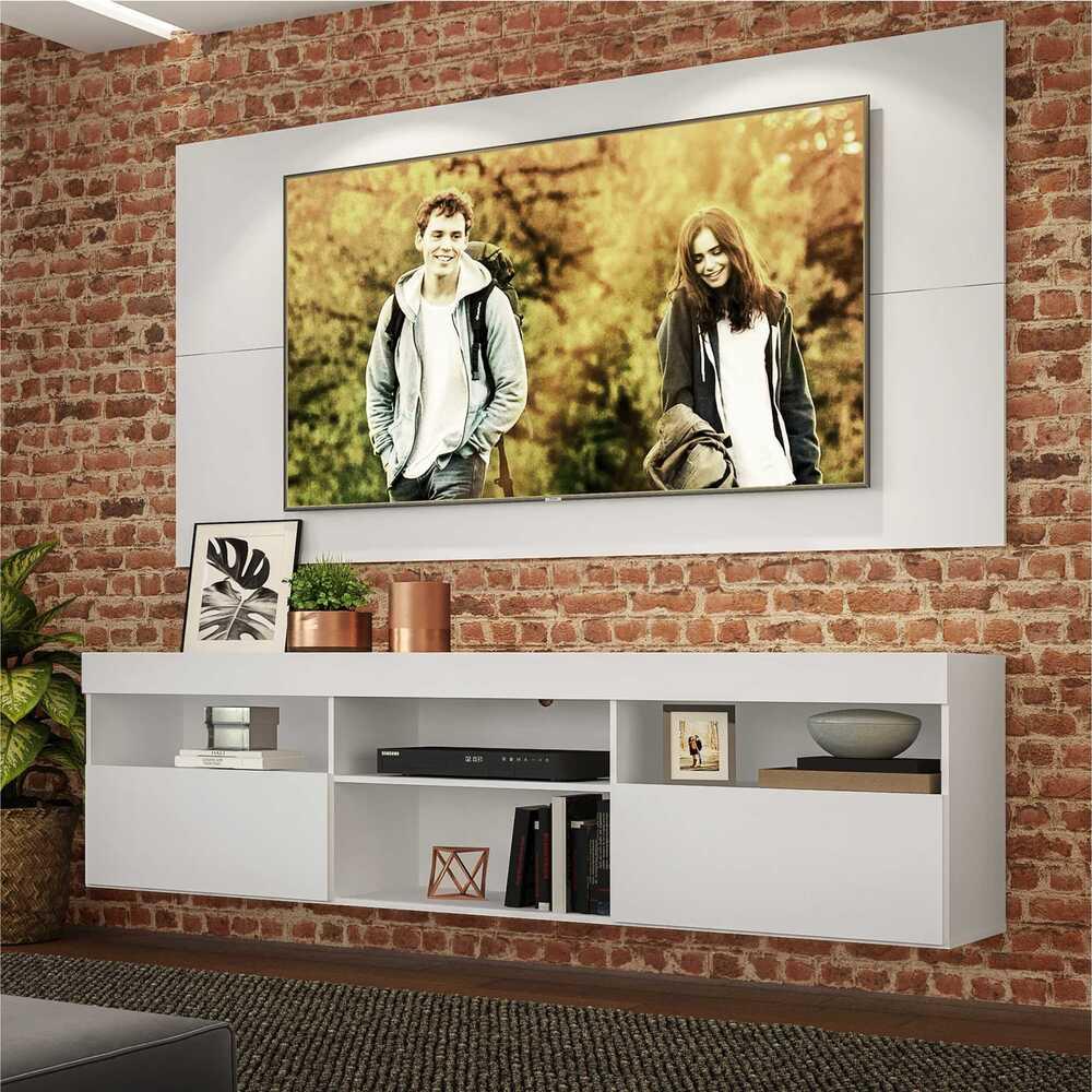 Rack Suspenso com Painel para TV até 65" Multimóveis Flórida FG3299 Branco