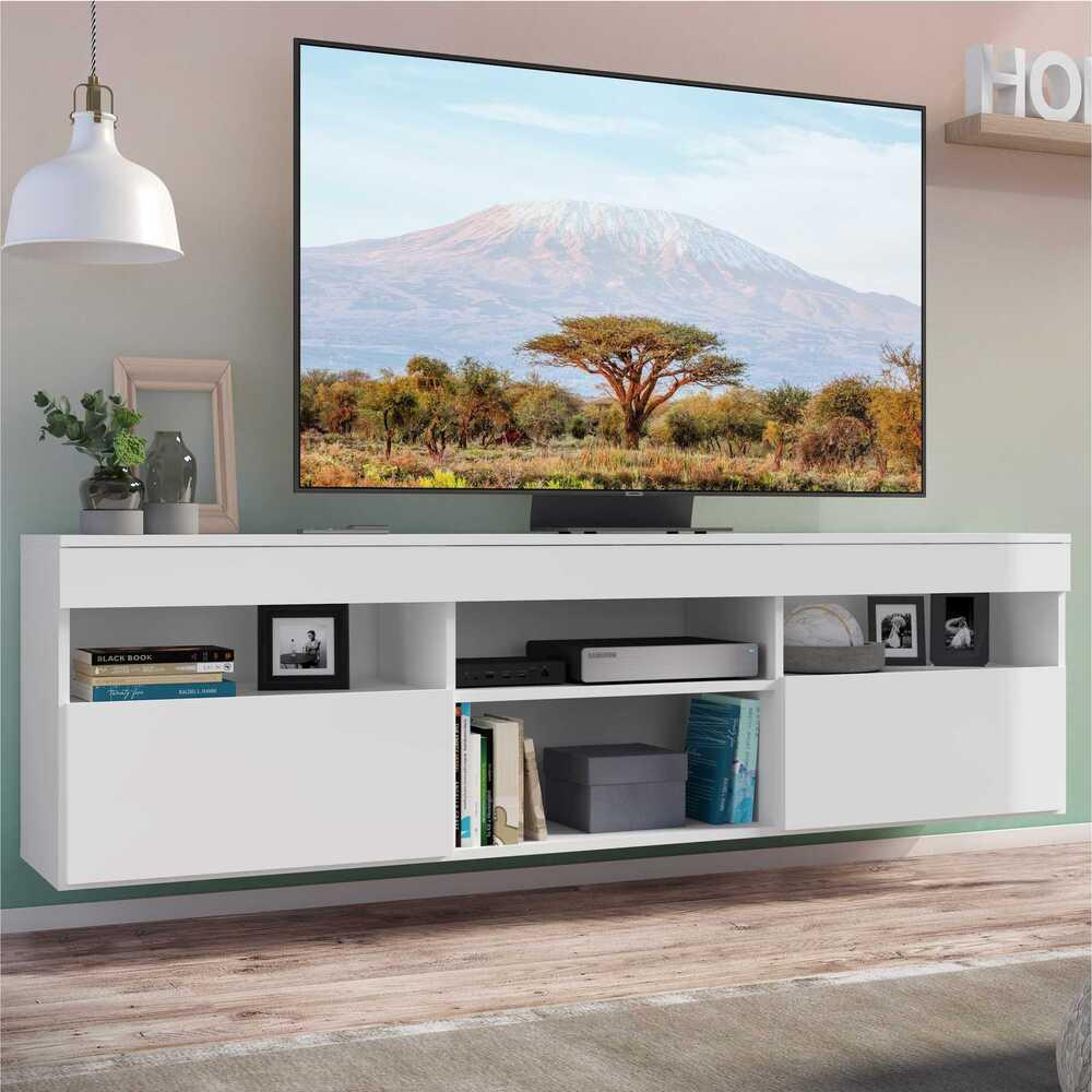 Rack Suspenso para Tv até 65" Multimóveis Paris FG3326 com 2 Portas Branco