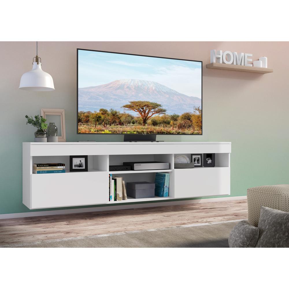 Rack Suspenso para Tv até 65" Multimóveis Paris FG3326 com 2 Portas Branco