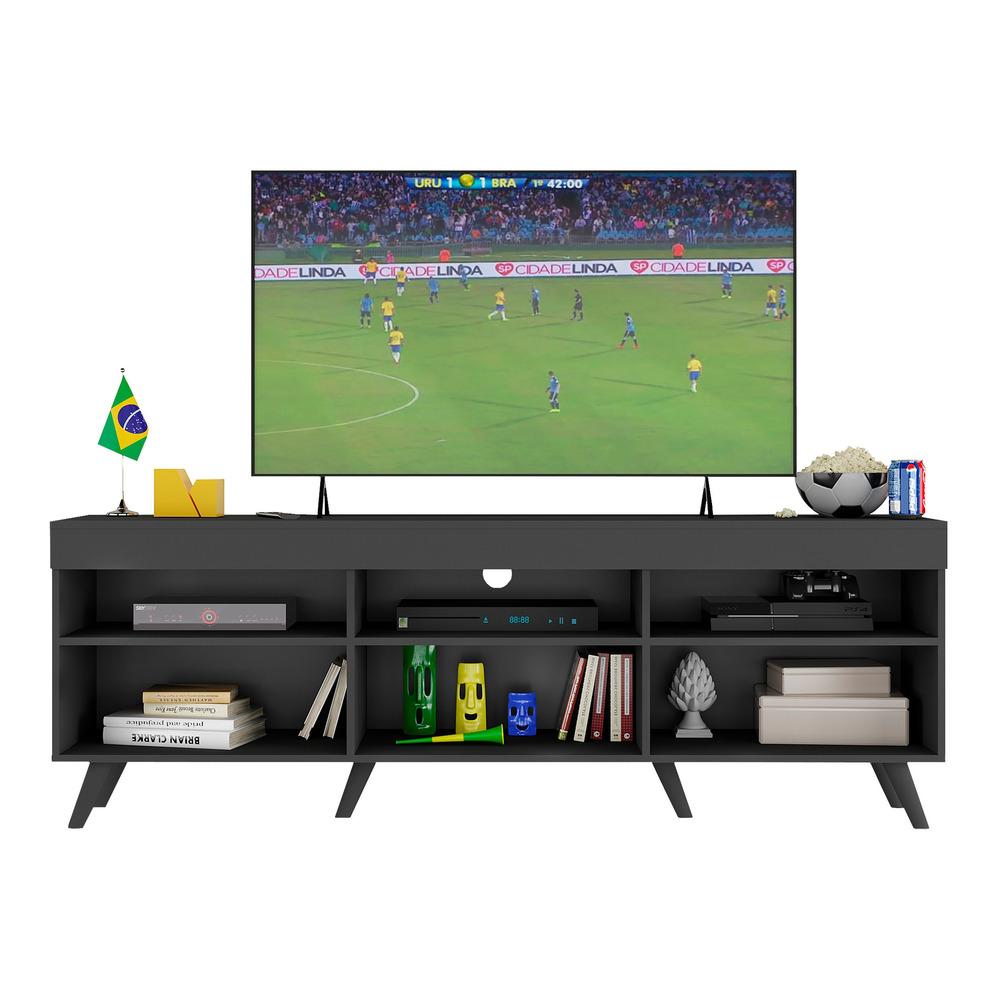 Rack TV 65" Retrô e 2 Portas Espanha Multimóveis MP3327 Preto