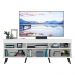Rack TV 65" com Pés Retrô e 2 Portas Paris Multimóveis Branco/Preto