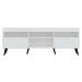 Rack TV 65" com Pés Retrô e 2 Portas Paris Multimóveis Branco/Preto