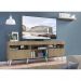 Rack TV 65" com Pés Retrô e 2 Portas Paris Multimóveis Rustic/Branco