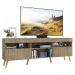 Rack TV 65" com Pés Retrô e 2 Portas Paris Multimóveis Rustic/Natural