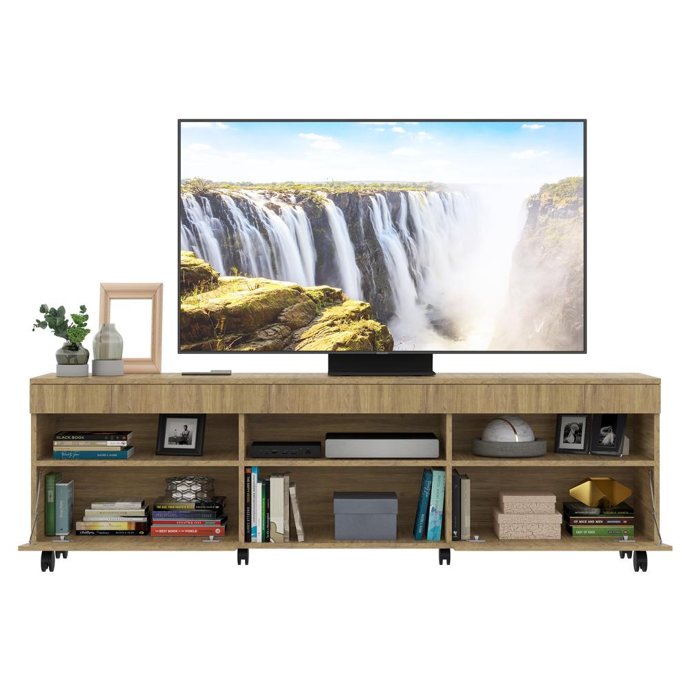 Rack TV 65" com Rodízios e 2 Portas Paris Multimóveis Rustic