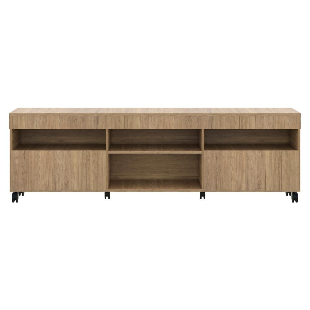Rack TV 65" com Rodízios e 2 Portas Paris Multimóveis Rustic