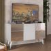 Rack TV até 32 Polegadas 3 Portas Retrô com Espelhos Multimóveis MP1078 Branco