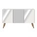 Rack TV até 32 Polegadas 3 Portas Retrô com Espelhos Multimóveis MP1078 Branco/Natural