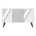 Rack TV até 32 Polegadas 3 Portas Retrô com Espelhos Multimóveis MP1078 Branco/Preto