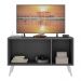 Rack TV até 32 Polegadas 3 Portas Retrô com Espelhos Multimóveis MP1078 Grafite/Branco