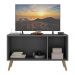 Rack TV até 32 Polegadas 3 Portas Retrô com Espelhos Multimóveis MP1078 Grafite/Natural