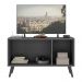 Rack TV até 32 Polegadas 3 Portas Retrô com Espelhos Multimóveis MP1078 Grafite/Preto