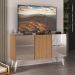 Rack TV até 32 Polegadas 3 Portas Retrô com Espelhos Multimóveis MP1078 Rustic/Branco