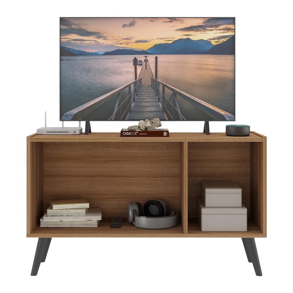 Rack TV até 32 Polegadas 3 Portas Retrô com Espelhos Multimóveis MP1078 Rustic/Preto