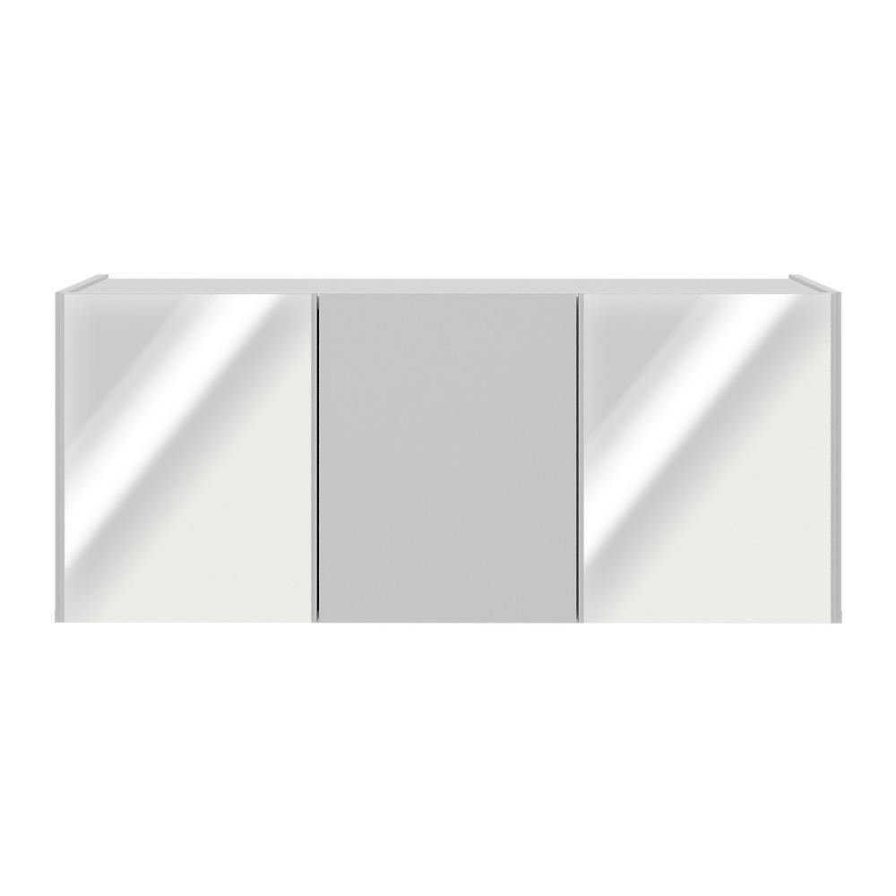 Rack TV até 32 Polegadas 3 Portas Suspenso com Espelhos Multimóveis MP1077 Branco