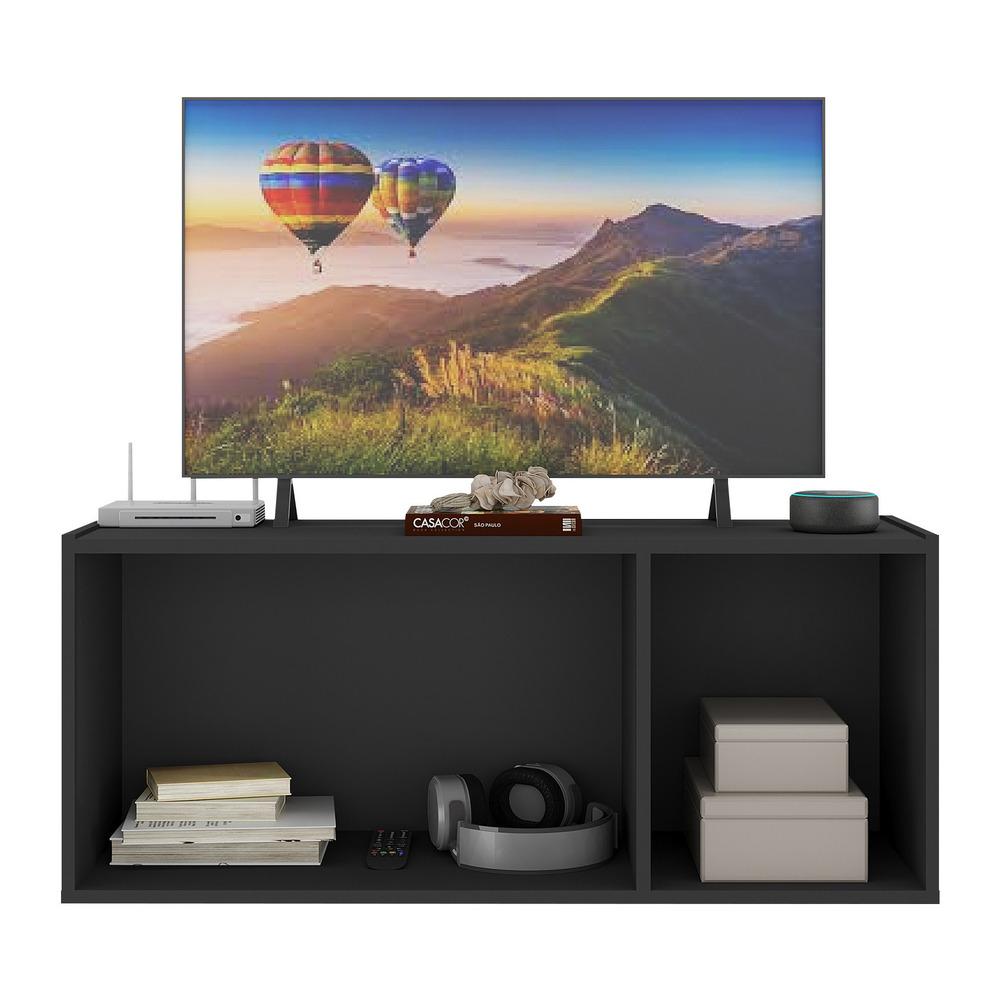 Rack TV até 32 Polegadas 3 Portas Suspenso com Espelhos Multimóveis MP1077 Preto