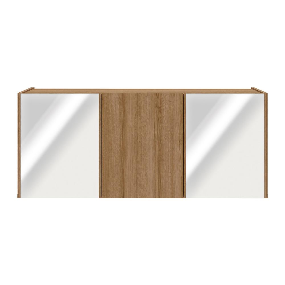 Rack TV até 32 Polegadas 3 Portas Suspenso com Espelhos Multimóveis MP1077 Rustic