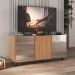 Rack TV até 32 Polegadas 3 Portas com Rodízios e Espelhos Multimóveis MP1076 Rustic