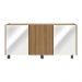 Rack TV até 32 Polegadas 3 Portas com Rodízios e Espelhos Multimóveis MP1076 Rustic