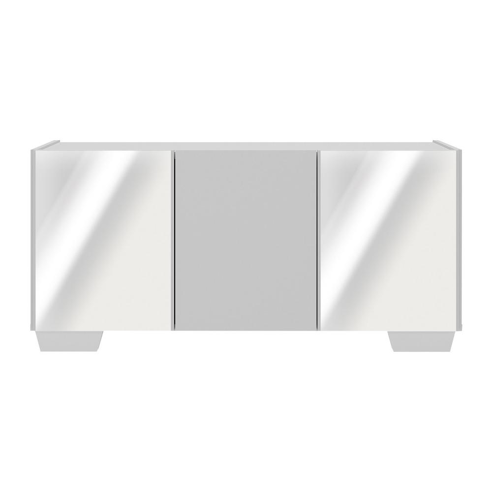 Rack TV até 32 Polegadas com Espelhos 3 Portas Multimóveis MP1079 Branco