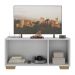 Rack TV até 32 Polegadas com Espelhos 3 Portas Multimóveis MP1079 Branco/Natural